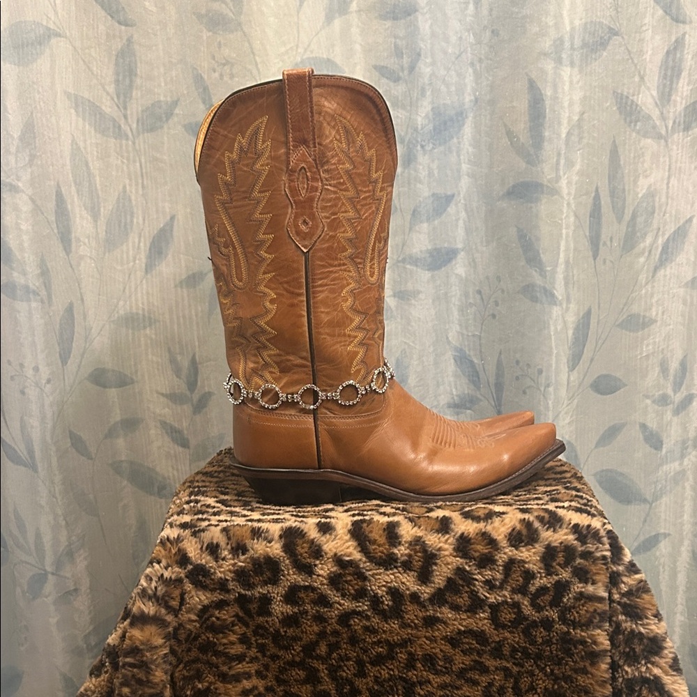 Old West Brown Heeled Boots